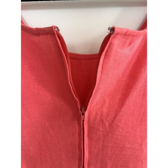 Vintage K-Studio 2 Piece Maxi Dress & Jacket Set Linen Embroidered Coral Pink Lg - Picture 10 of 16